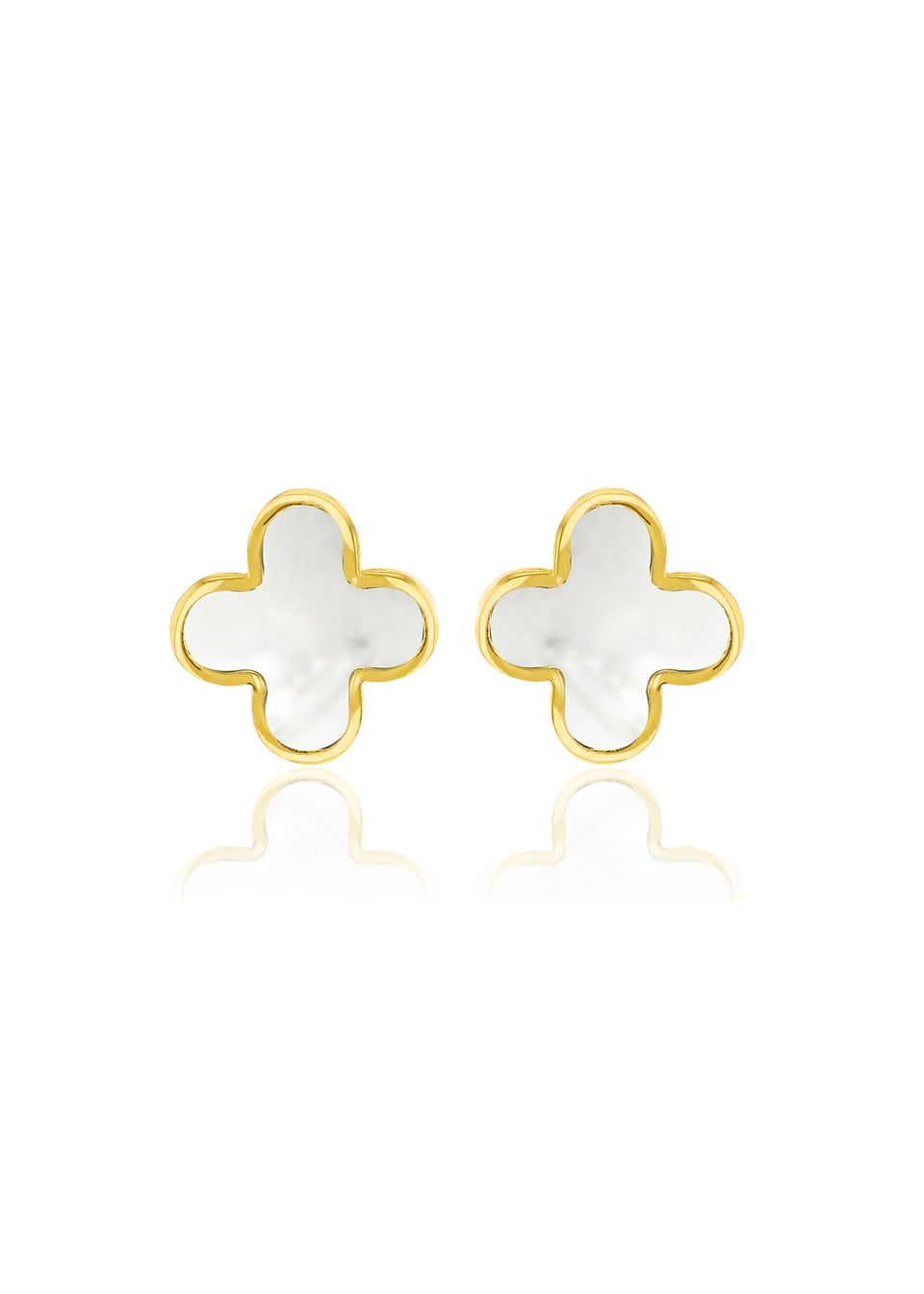 Golden Moments 9ct Yellow Gold Mother of Pearl Petal Studs