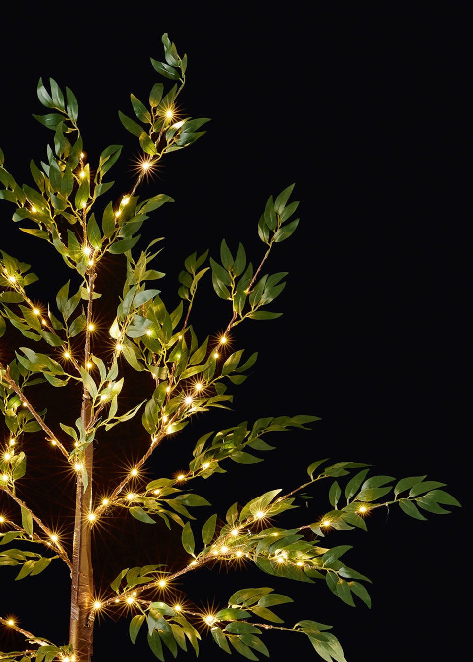 Premier Decorations Green Leaf Tree with 150 Warm White LEDs 150cm
