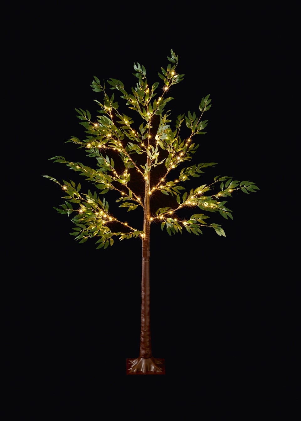 Premier Decorations Green Leaf Tree with 150 Warm White LEDs 150cm