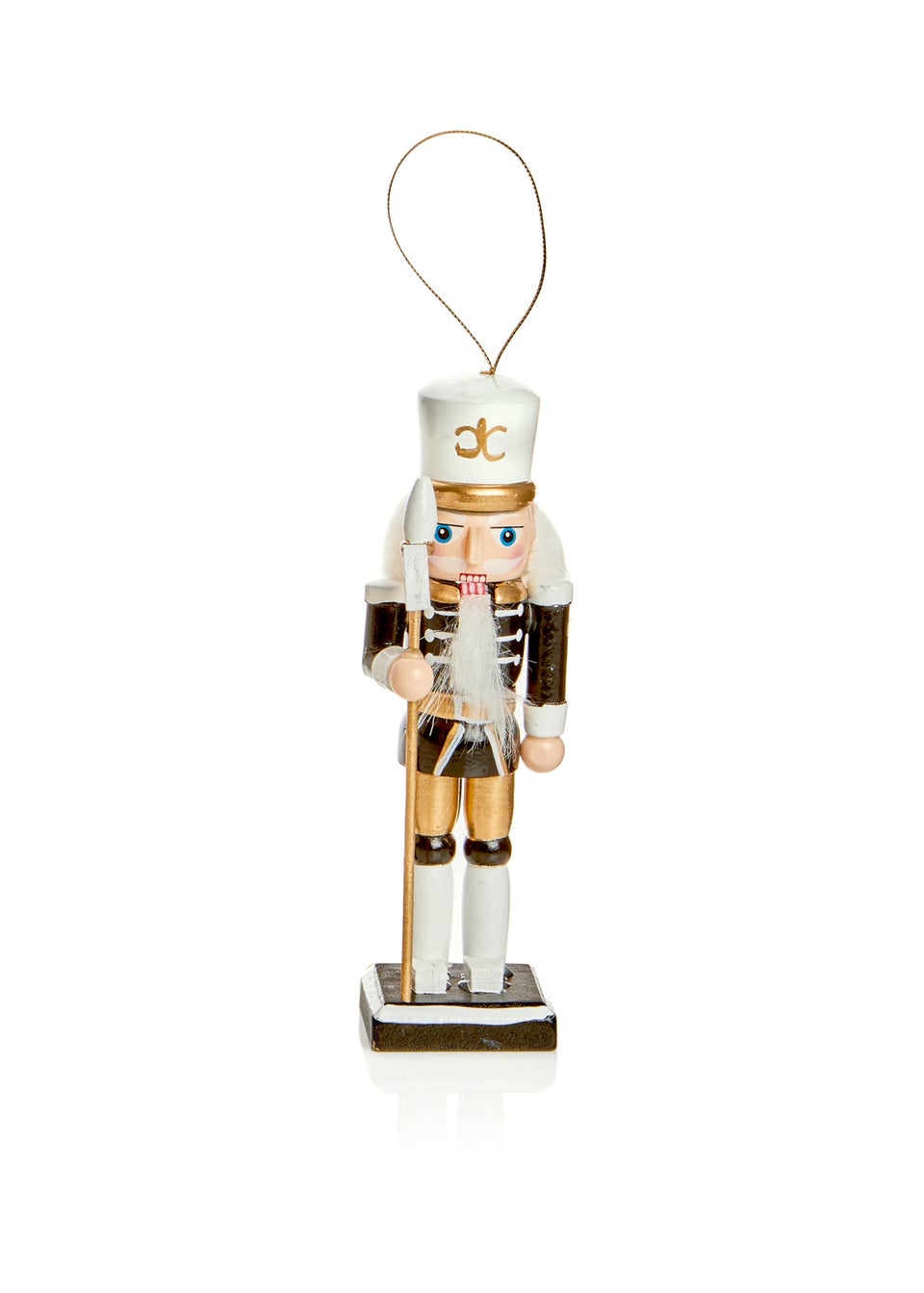 Premier Decorations 4 Pack Black and Gold Nutcracker Tree Ornaments 13cm
