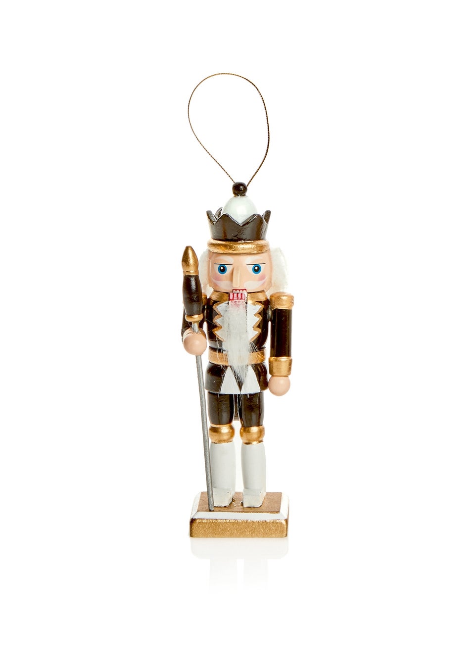 Premier Decorations 4 Pack Black and Gold Nutcracker Tree Ornaments 13cm