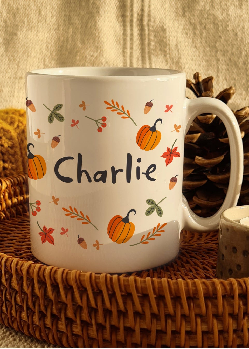 Personalised Memento Company White Pumpkin Mug