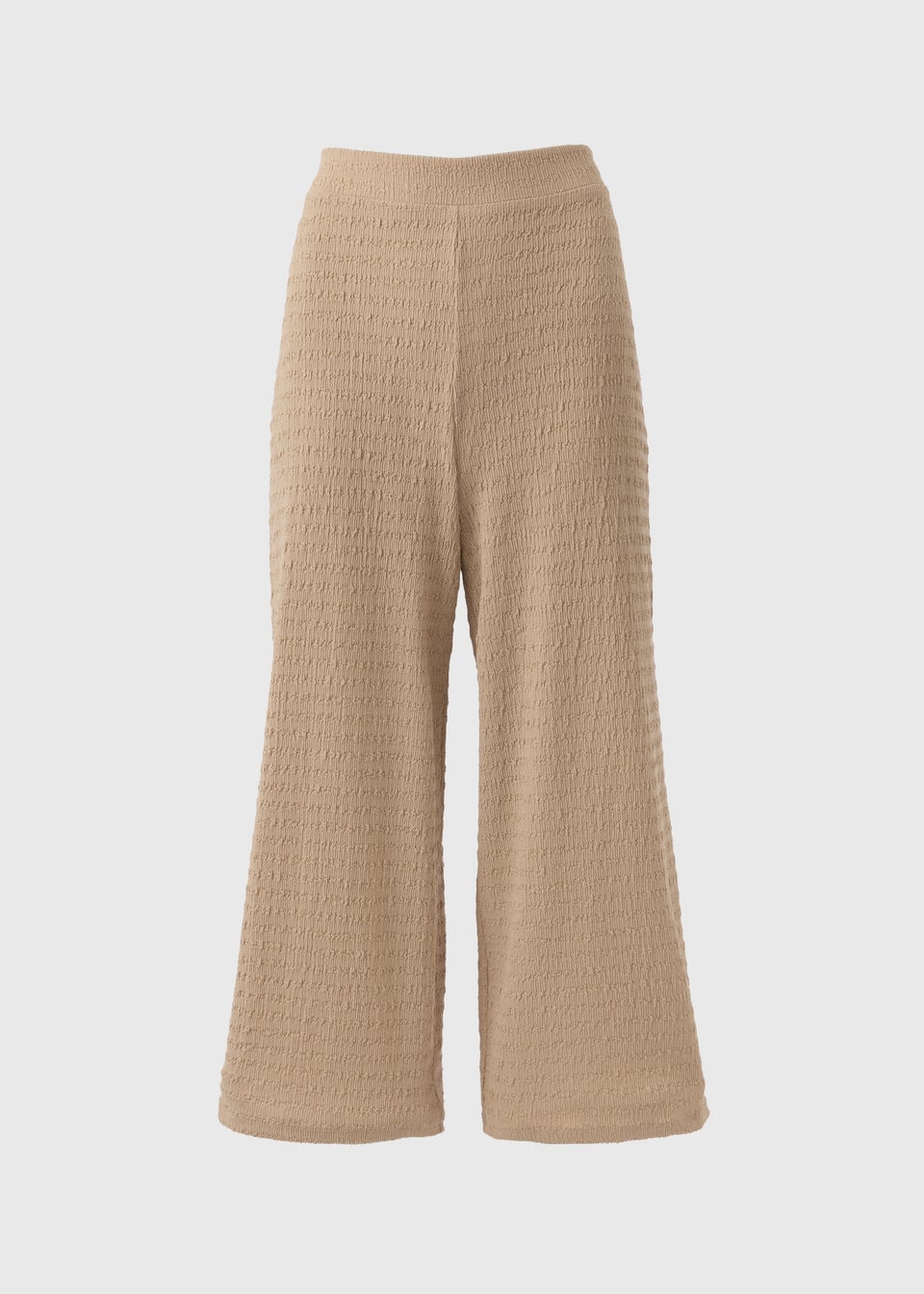 Stone Textured Cropped Wide Leg Trousers