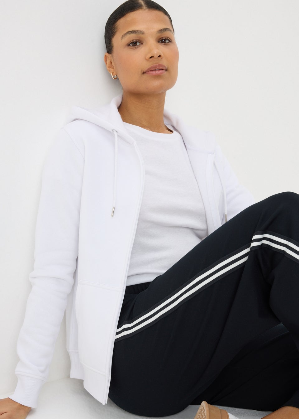 White Zip Up Hoodie