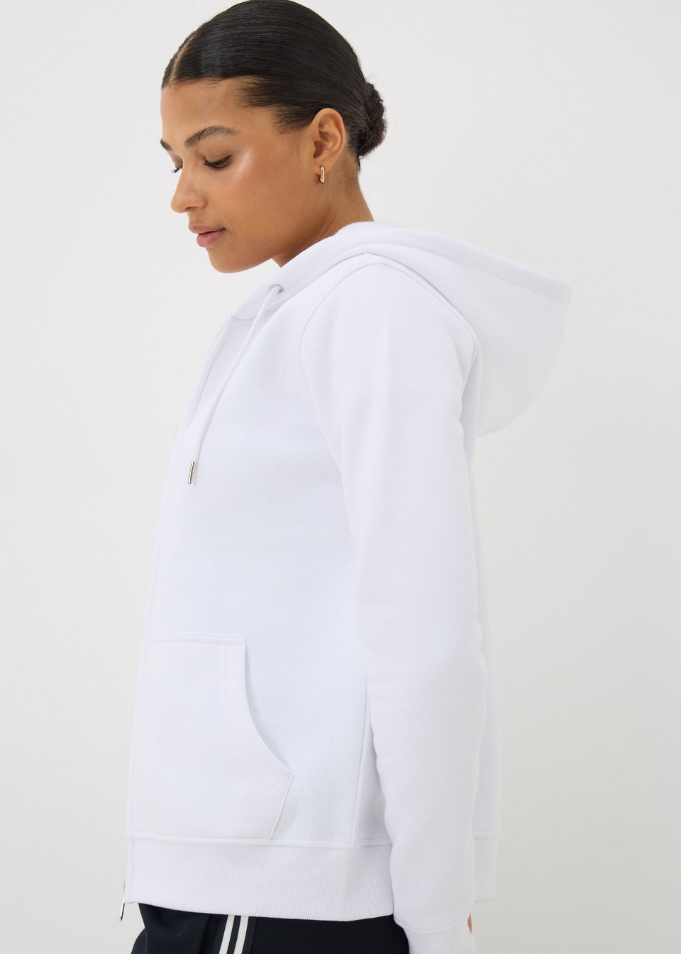 White Zip Up Hoodie