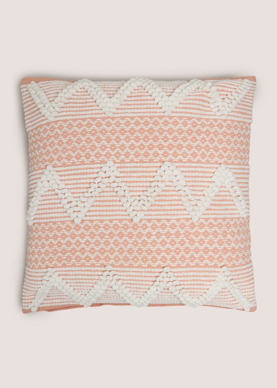 Coral Bobble Stripe Cushion
