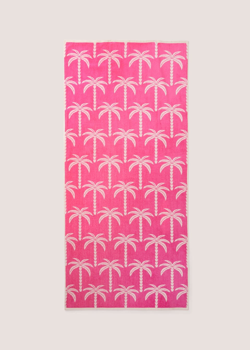 Pink Palm Tree Beach Towel