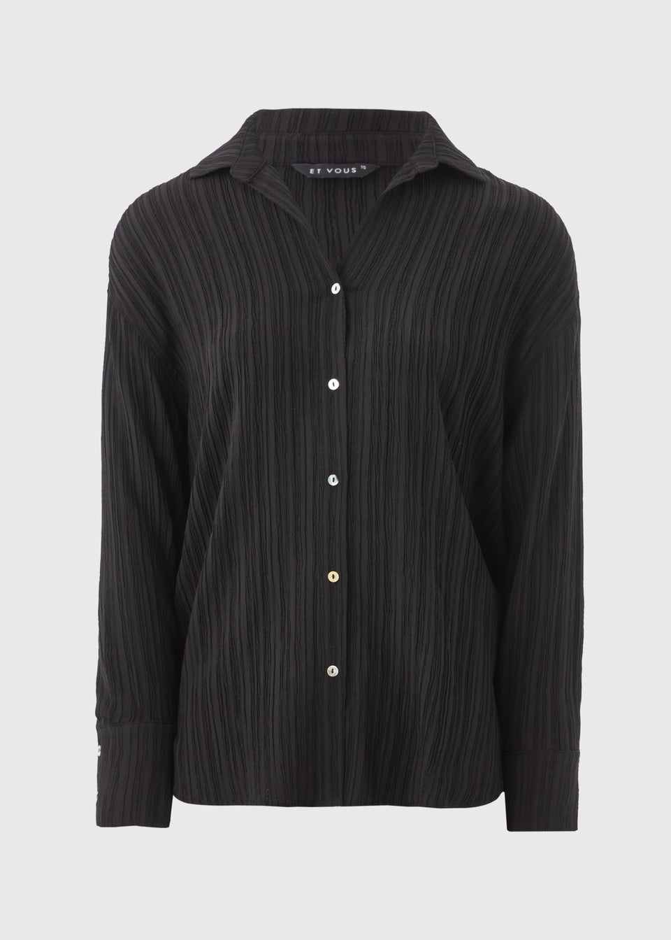Et Vous Black Textured Co Ord Shirt