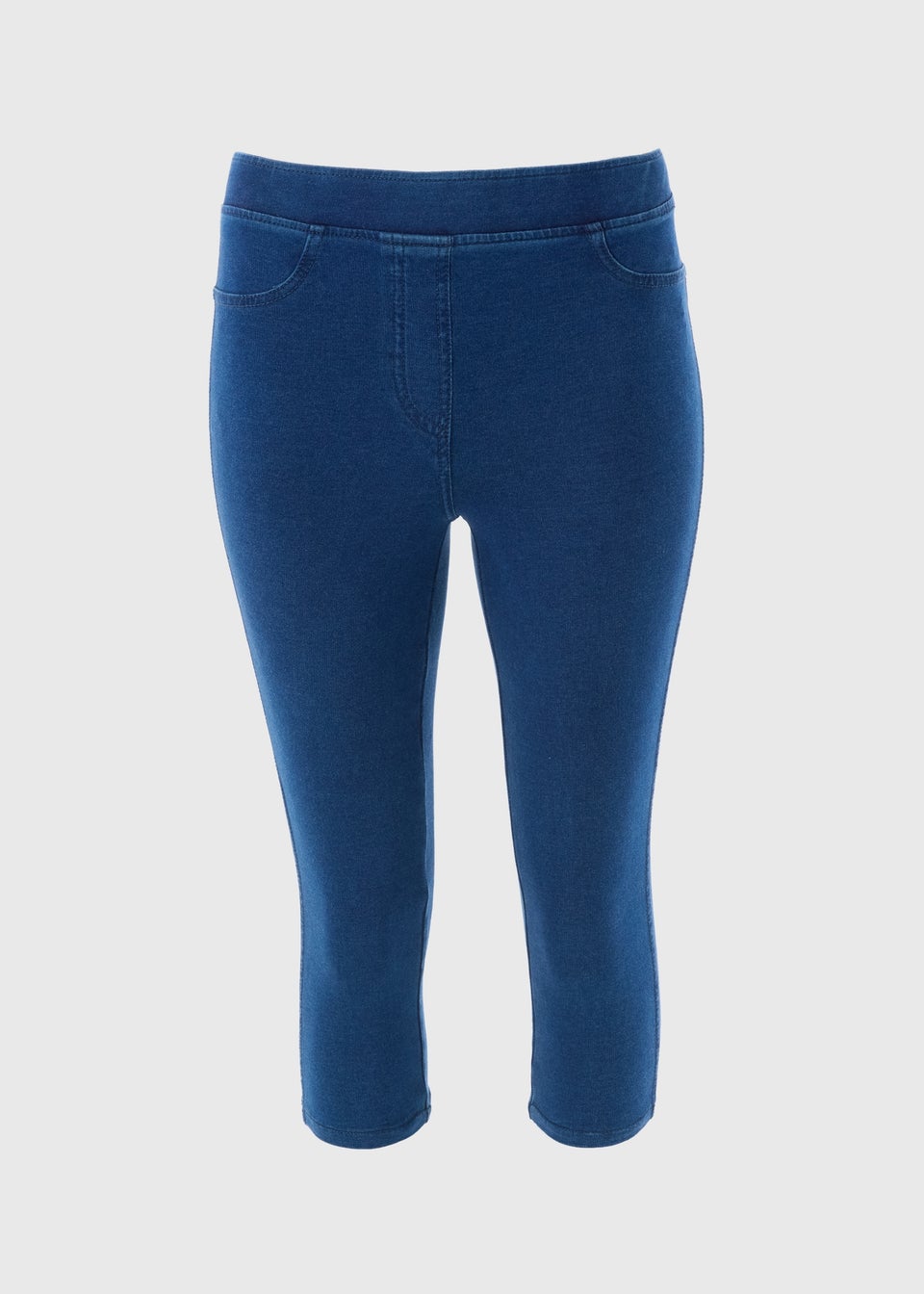 Blue Denim Cropped Jeans