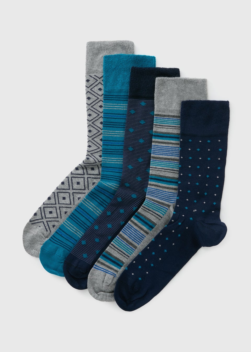 5 Pack Flexi Top Multicolour Geo Socks