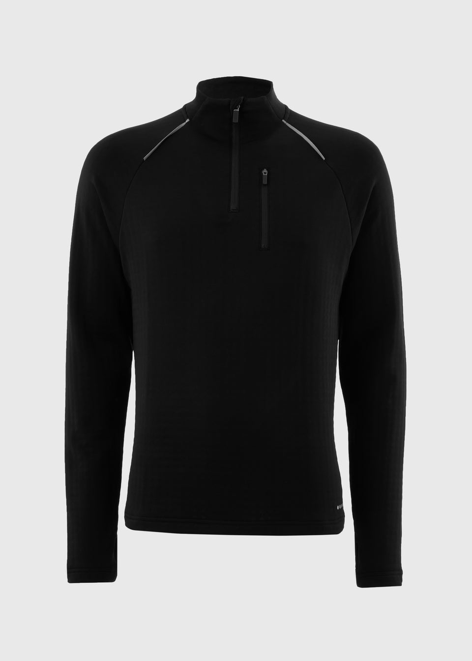 Souluxe Black 1/4 Zip Grid Top