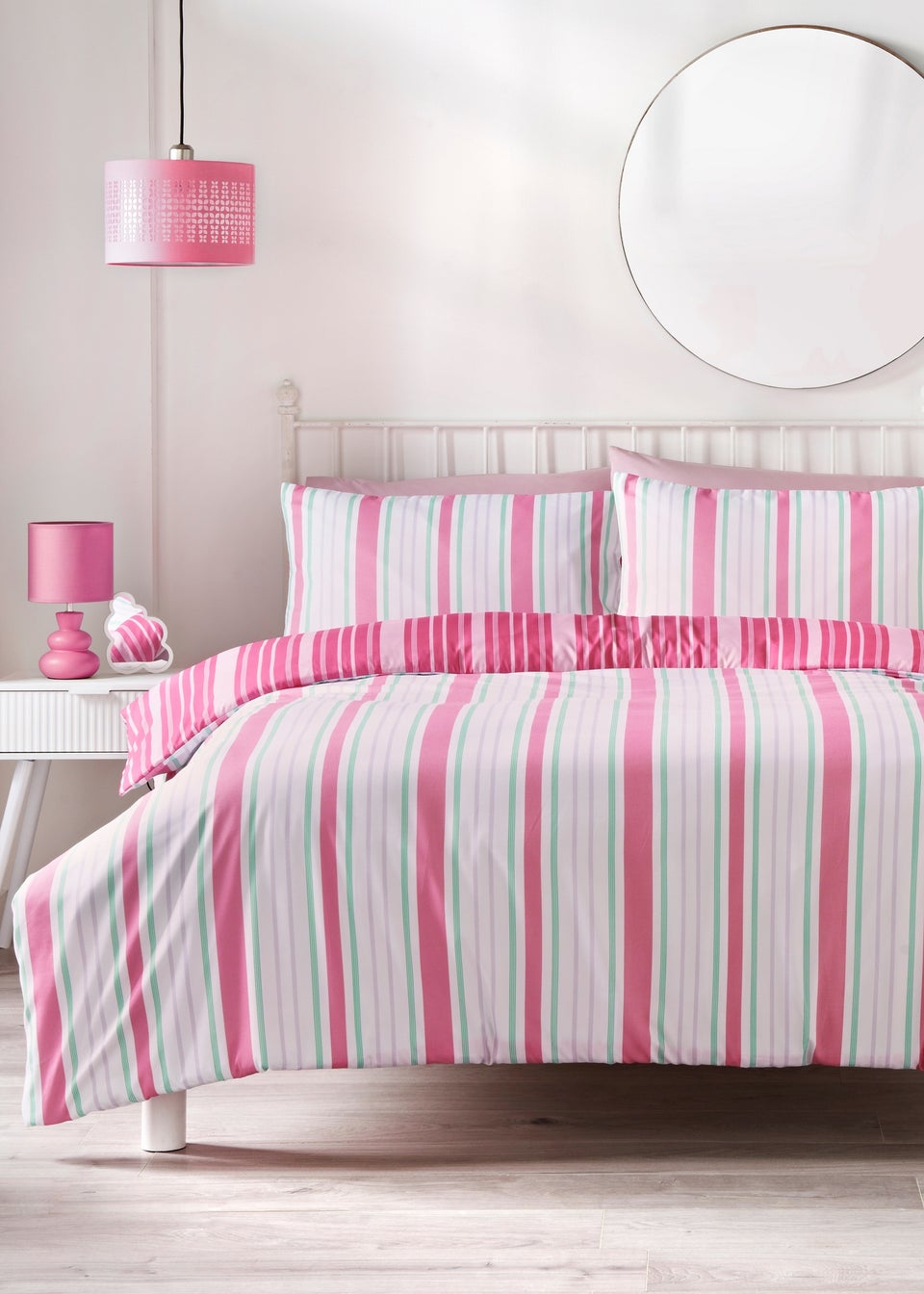 Pink Multi Stripe Duvet Set