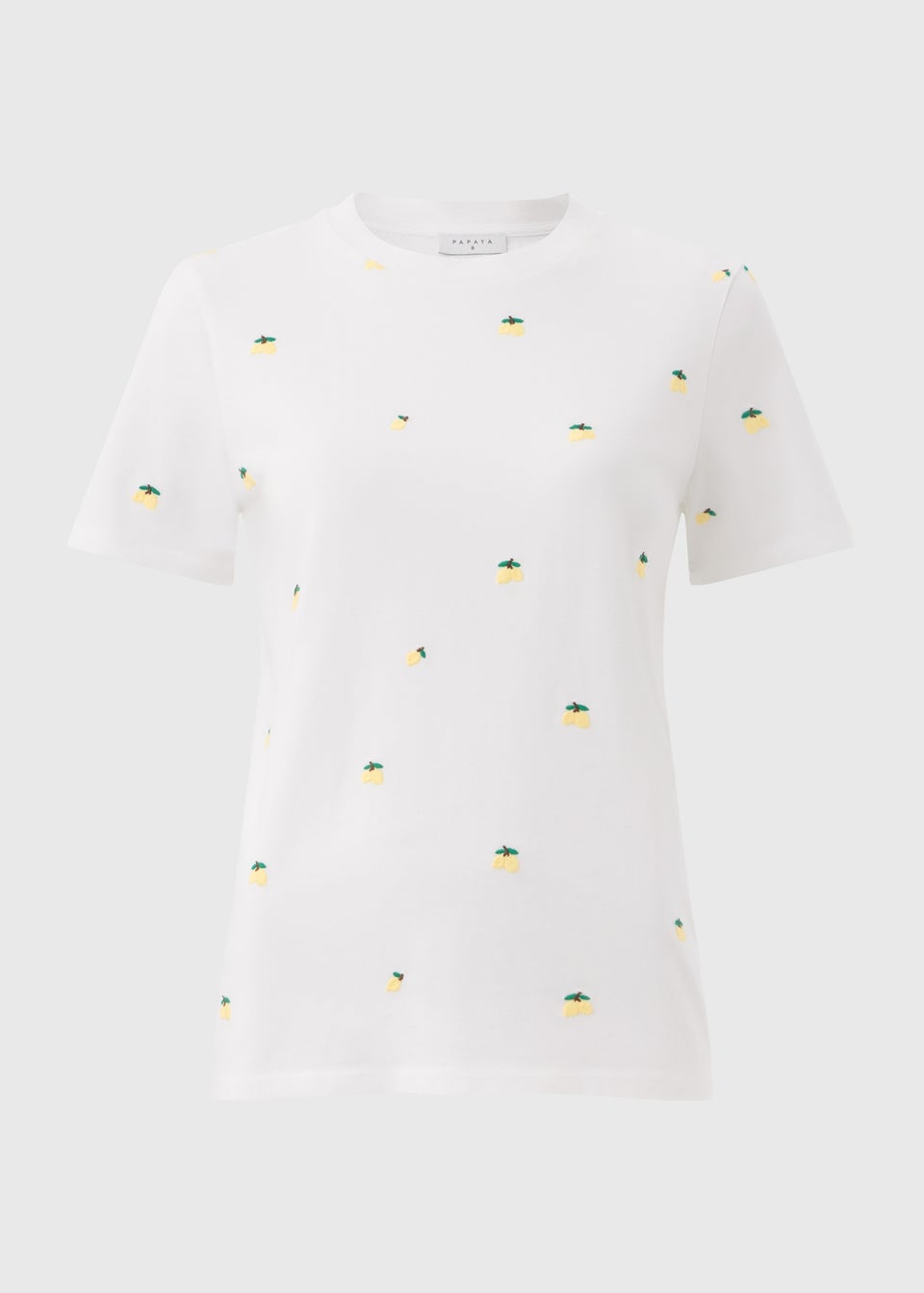 White Embroidered Lemons T-Shirt