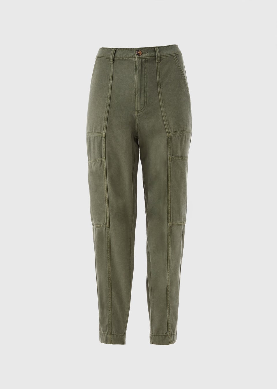 Khaki Utility Barrel Trousers