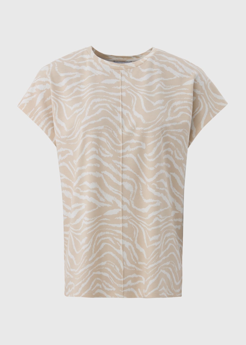 Beige Animal Print Ponte T-Shirt