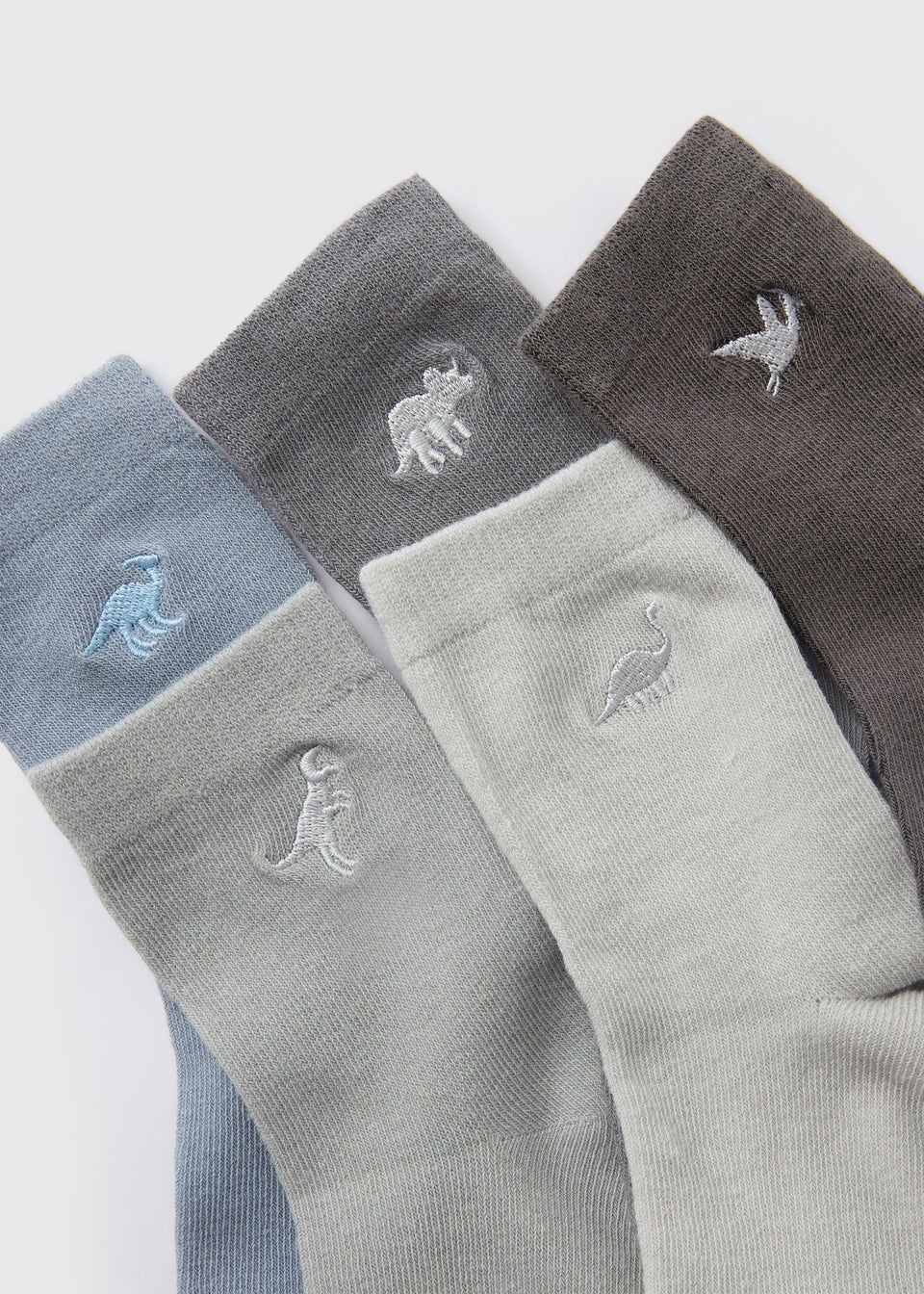 5 Pack Boys Dino Embroidered Socks (Younger 6-Older 6.5)