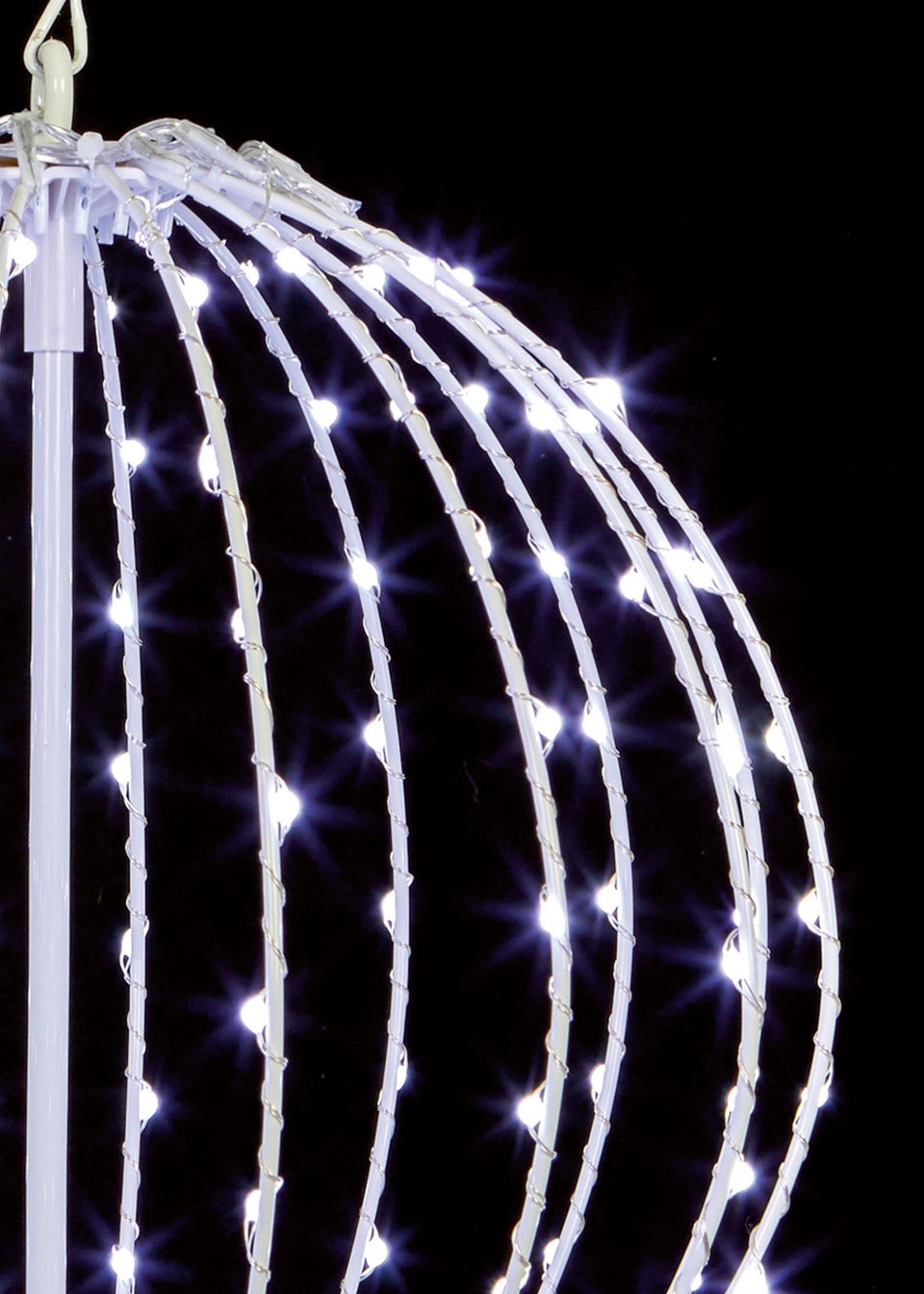 Premier Decorations Spinning Effect Hanging Ball with 160 White LEDs 30cm