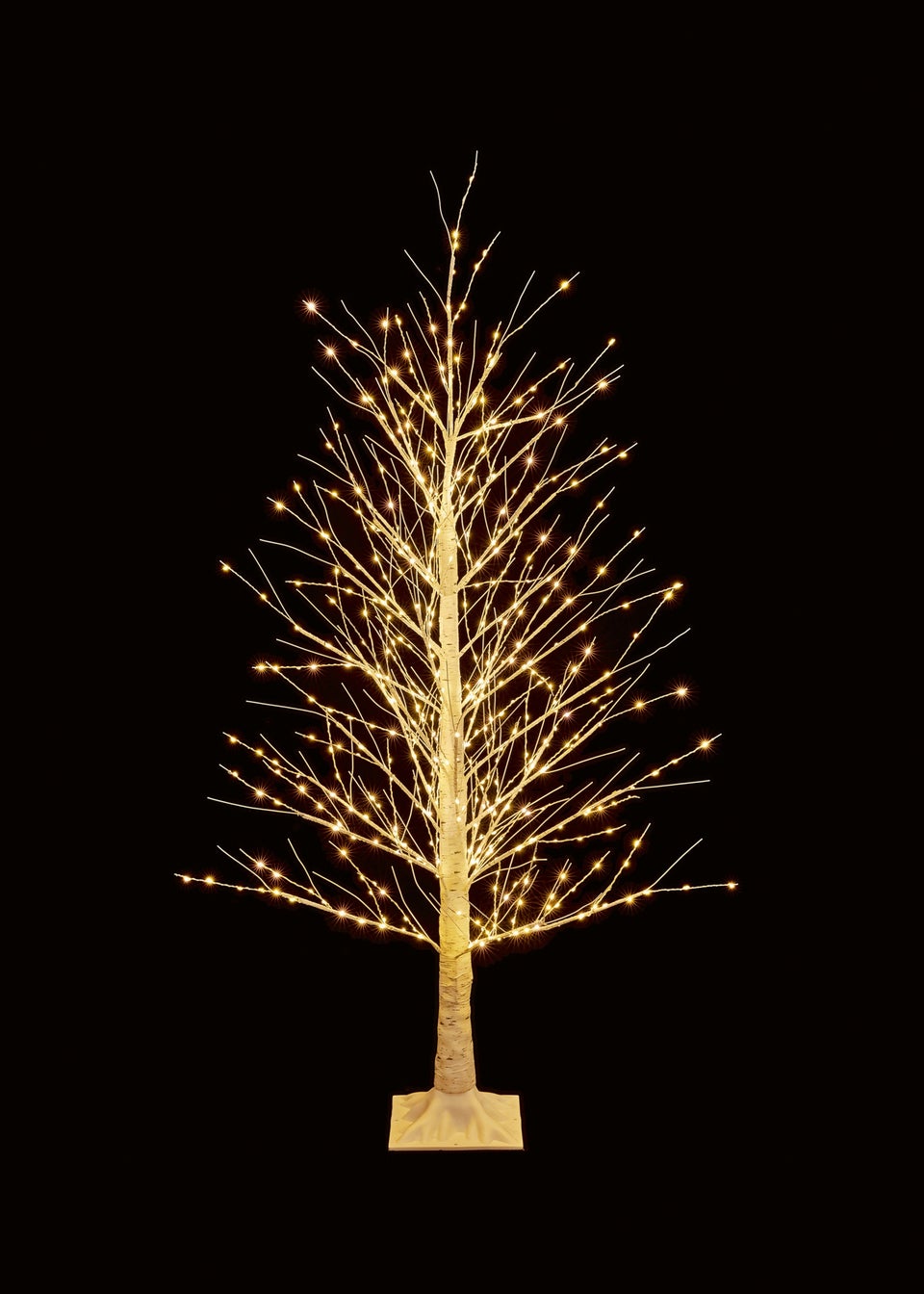 Premier Decorations Twinkling Birch Tree with 300 Warm White LEDs 120cm