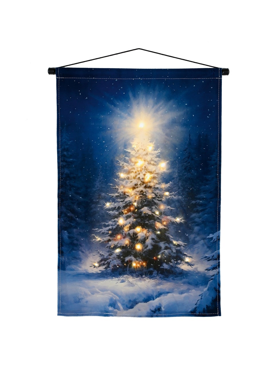 Premier Decorations Battery Operated Christmas Tree Scene with Warm White LEDs 60 x 40cm