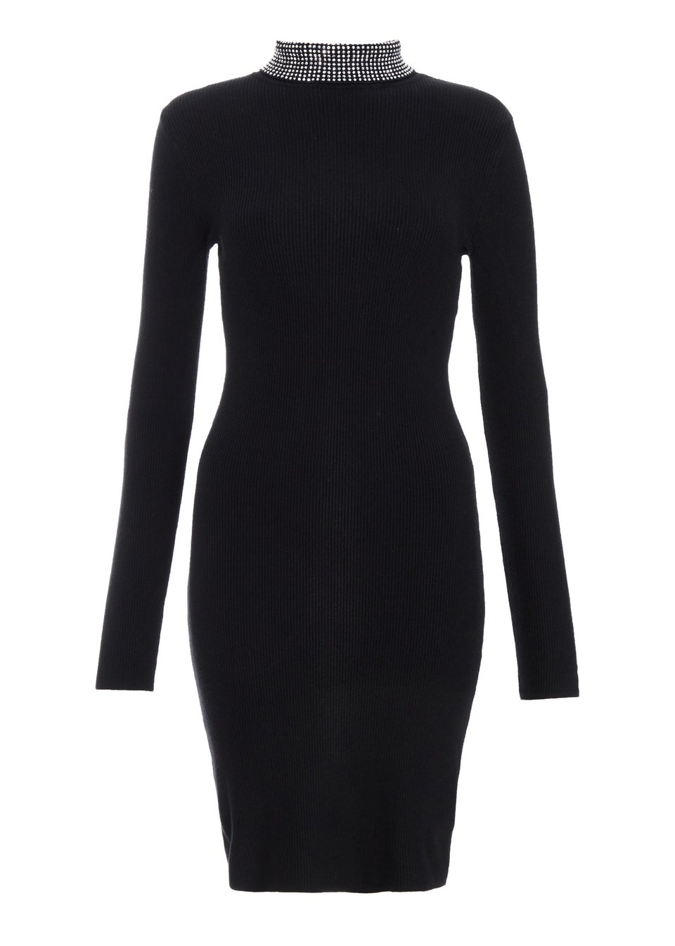 Quiz Black Diamante Embellished Dress