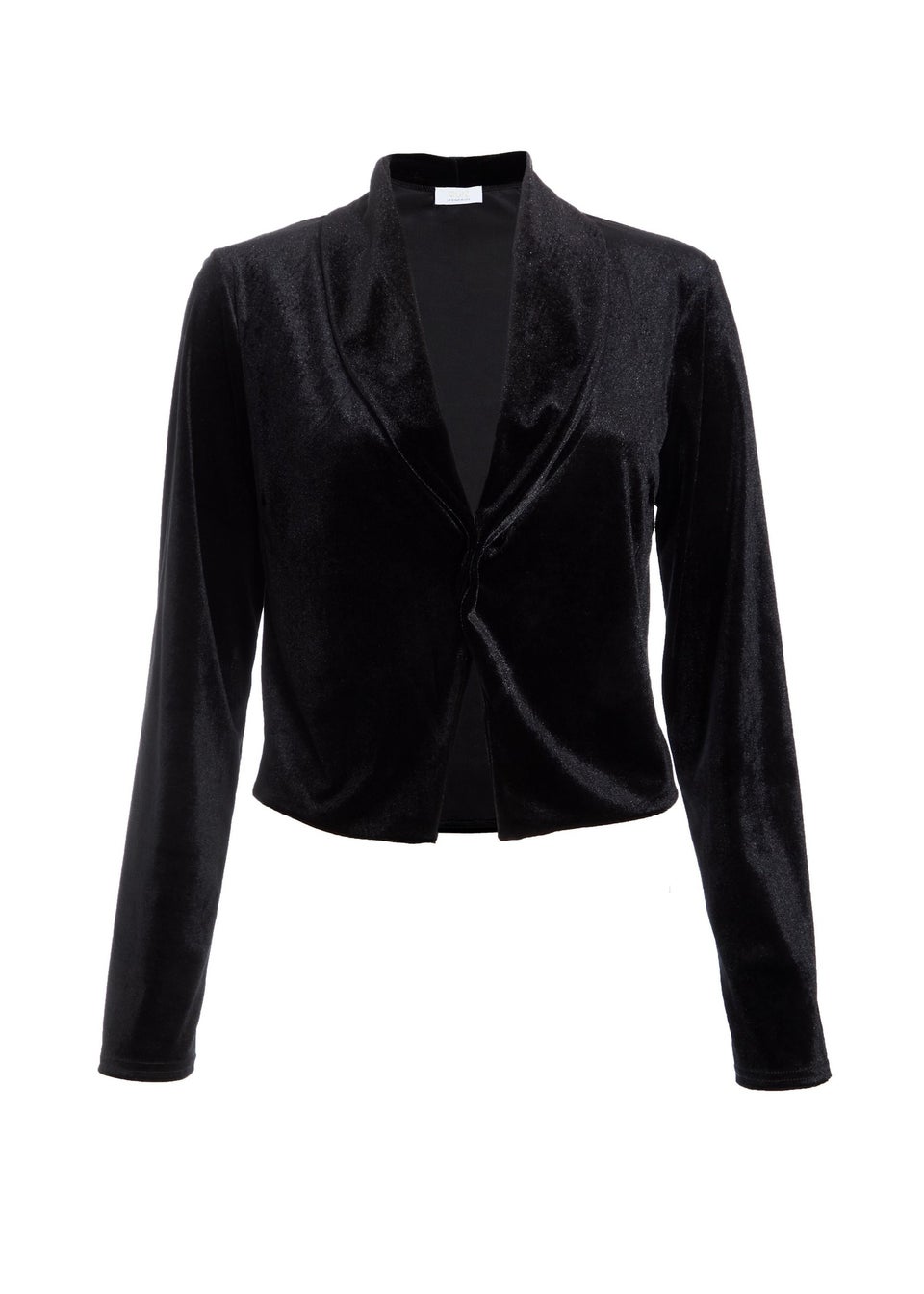 Quiz Black Velvet Cropped Jacket Matalan