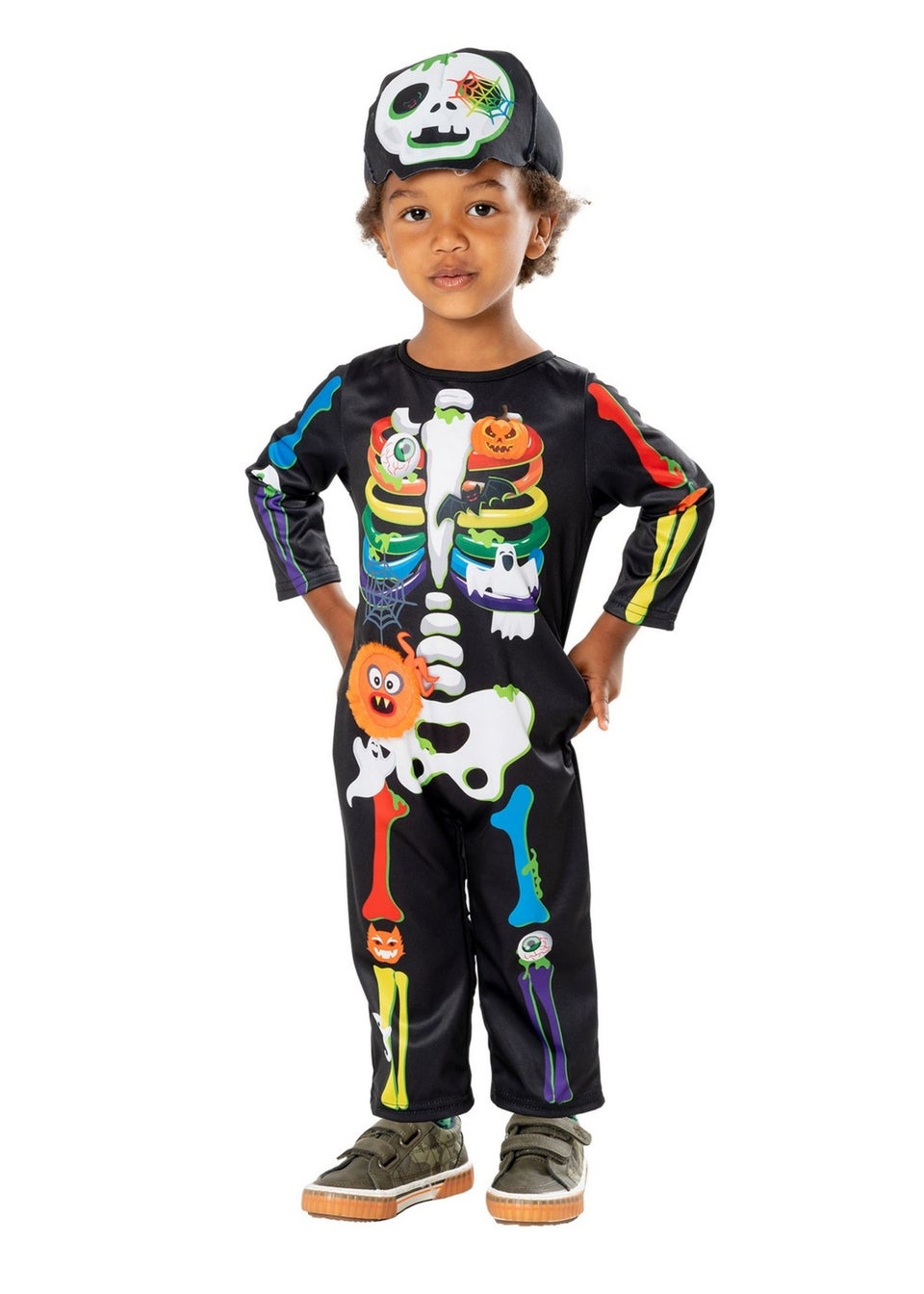 Bristol Novelty Kids Black Rainbow Skeleton Costume 1 4yrs Matalan