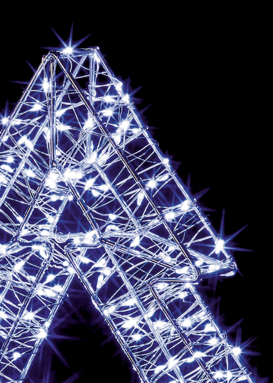 Premier Decorations Silver Wire Wrapped Tree with 300 White LEDs 30cm