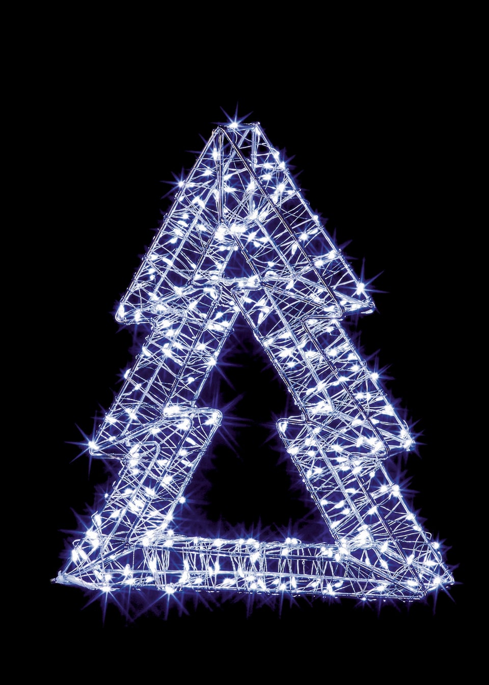 Premier Decorations Silver Wire Wrapped Tree with 300 White LEDs 30cm