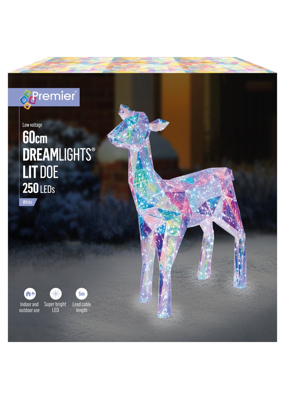 Premier Decorations Dream Light Doe with 250 White LEDs 60cm
