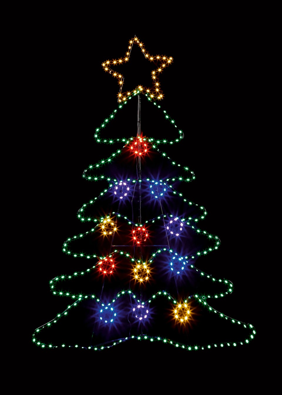 Premier Decorations Twinkling Flexibrights Tree Motif with 388 Multi Coloured LEDs 120cm