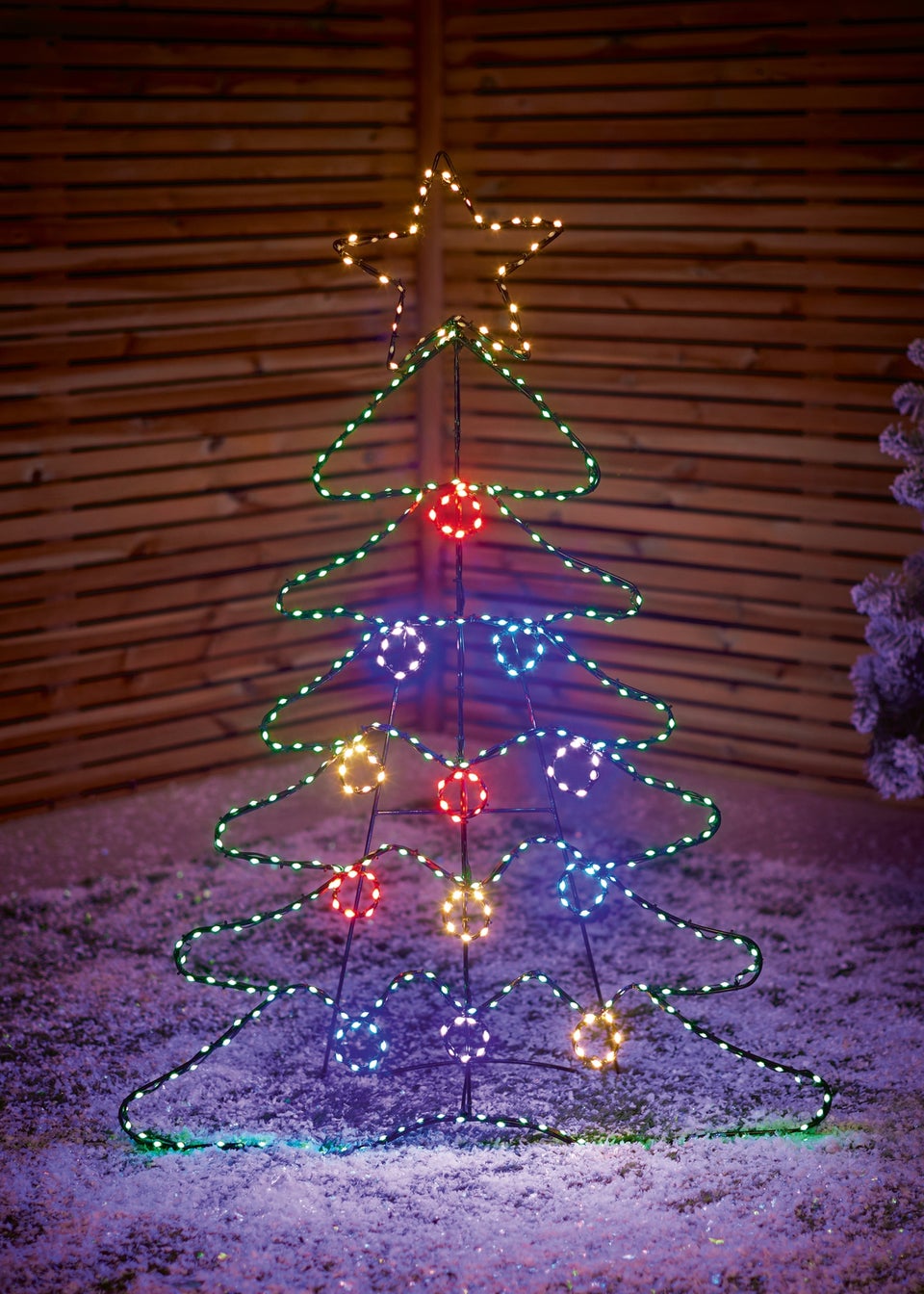 Premier Decorations Twinkling Flexibrights Tree Motif with 388 Multi Coloured LEDs 120cm