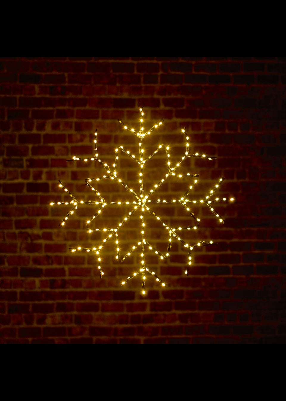 Premier Decorations Twinkling Flexibrights Snowflake Light Sculpture with 196 Warm White LEDs 61cm
