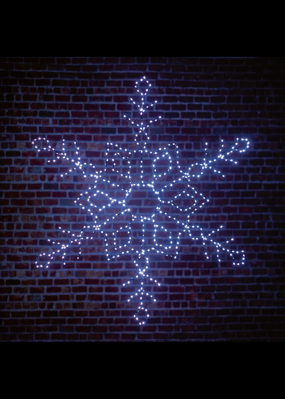 Premier Decorations Twinkling Flexibrights Snowflake Light Sculpture with 498 White LEDs 120cm