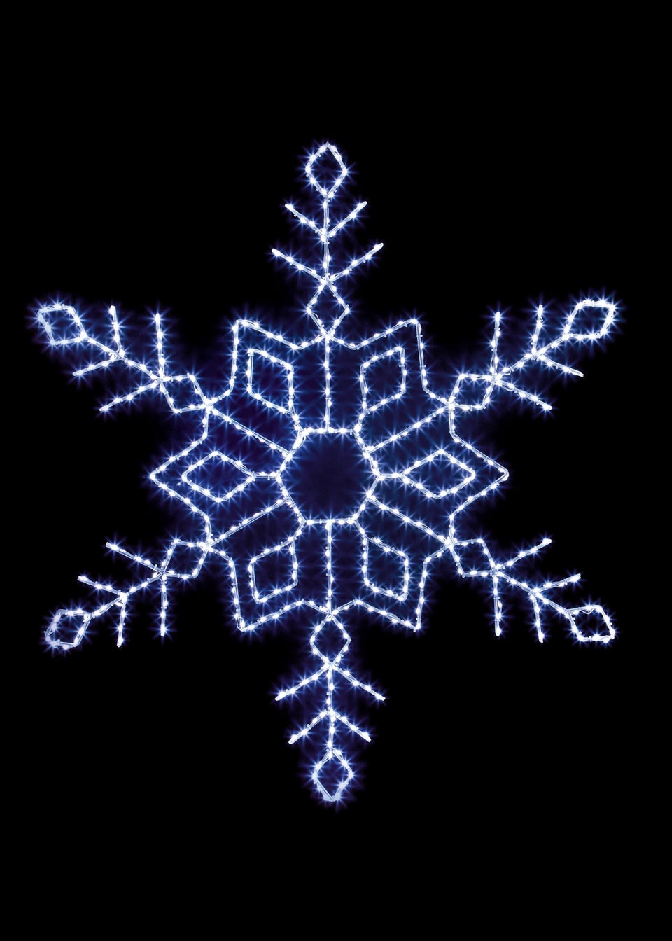 Premier Decorations Twinkling Flexibrights Snowflake Light Sculpture with 498 White LEDs 120cm