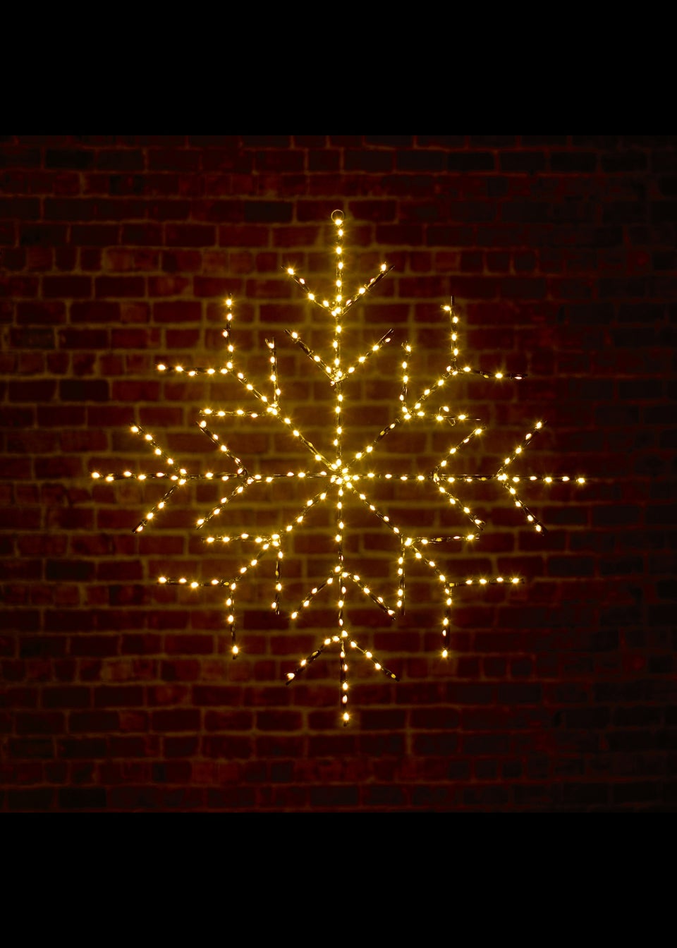 Premier Decorations Twinkling Flexibrights Snowflake Light Sculpture with 250 Warm White LEDs 76cm