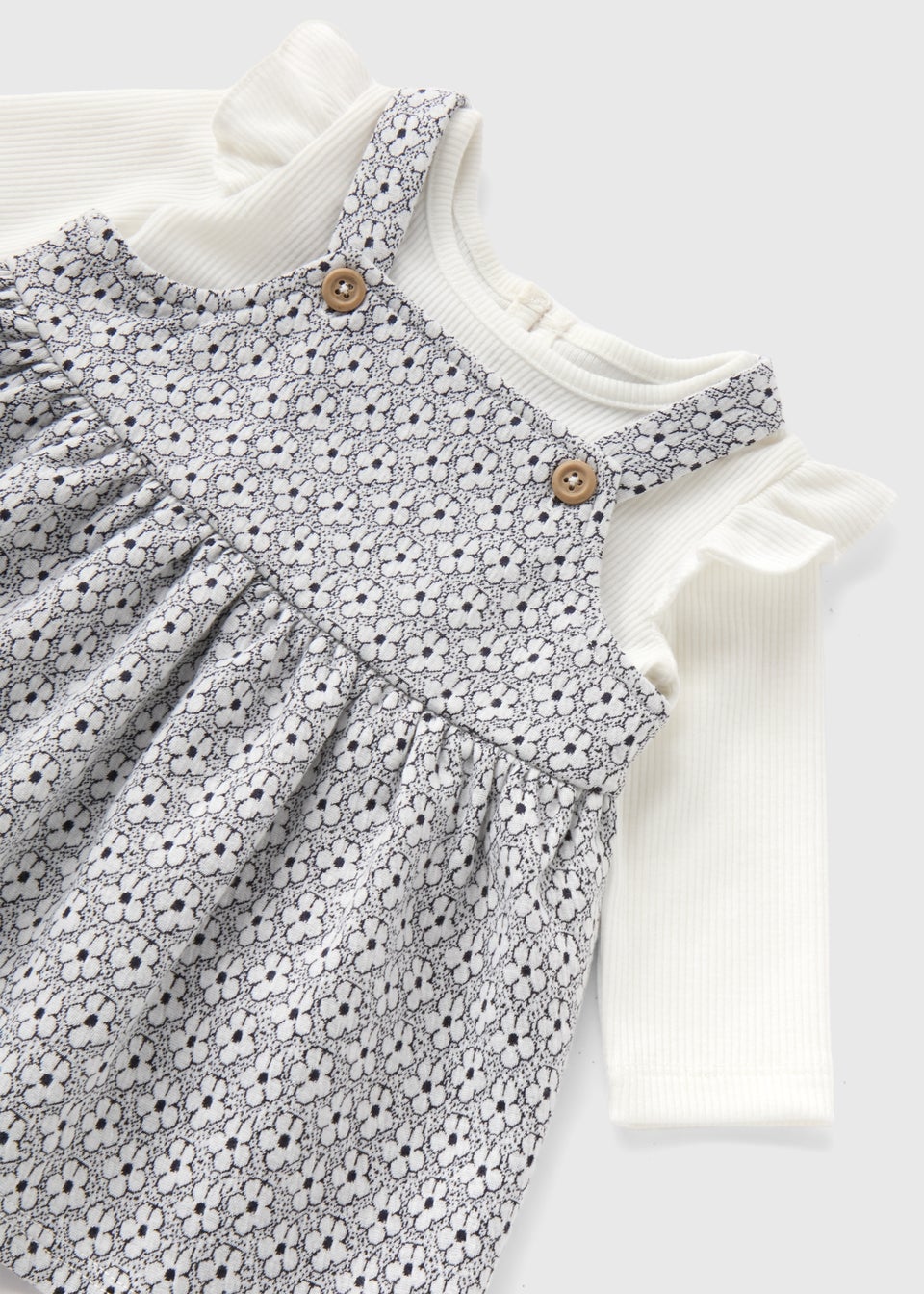 Baby White Floral Jacquard Dress (Newborn-23mths)