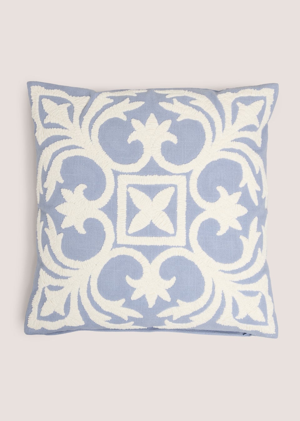 Blue Ornate Embroidery Cushion