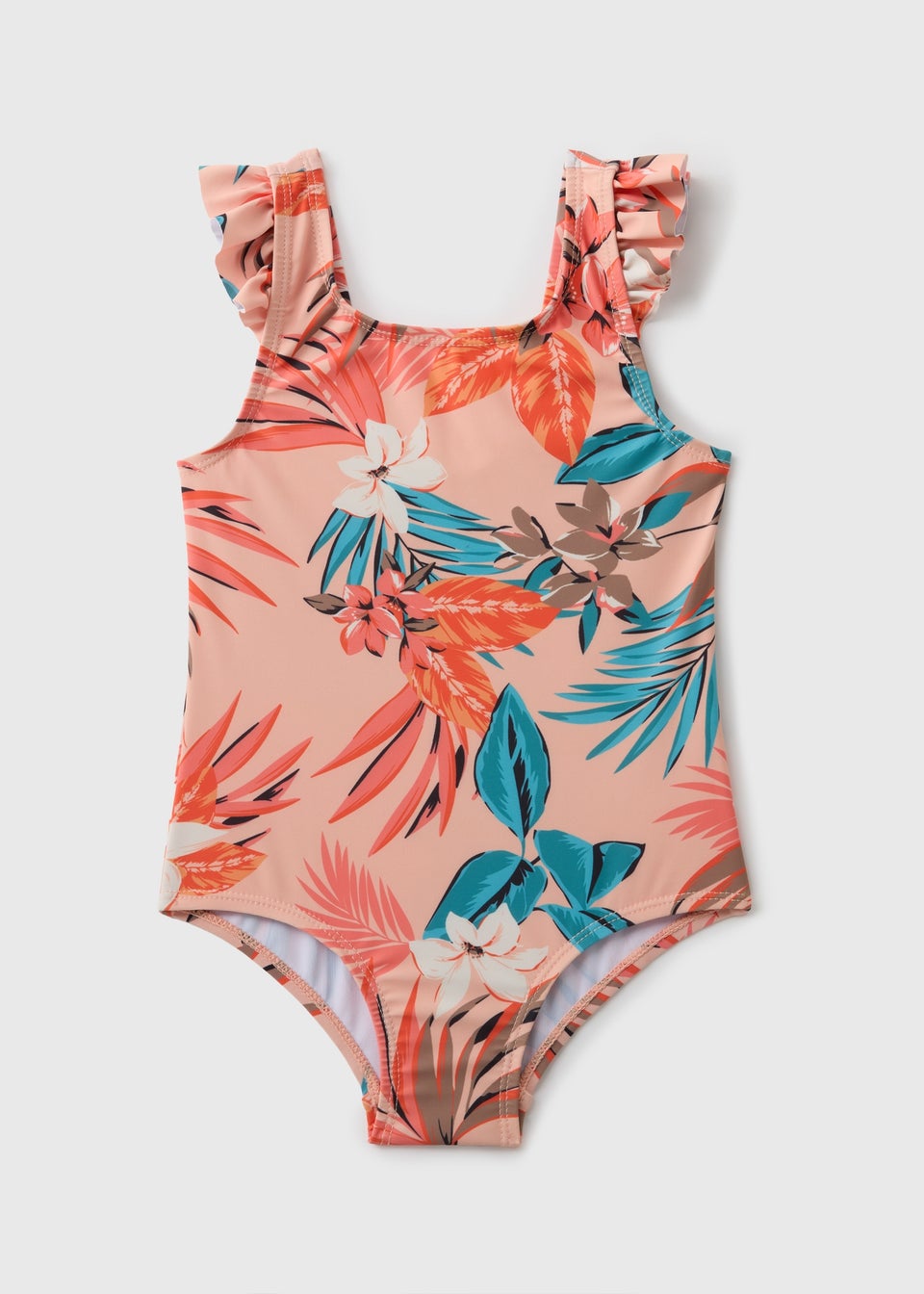 Girls Coral Floral Swim Suit (1-7yrs)