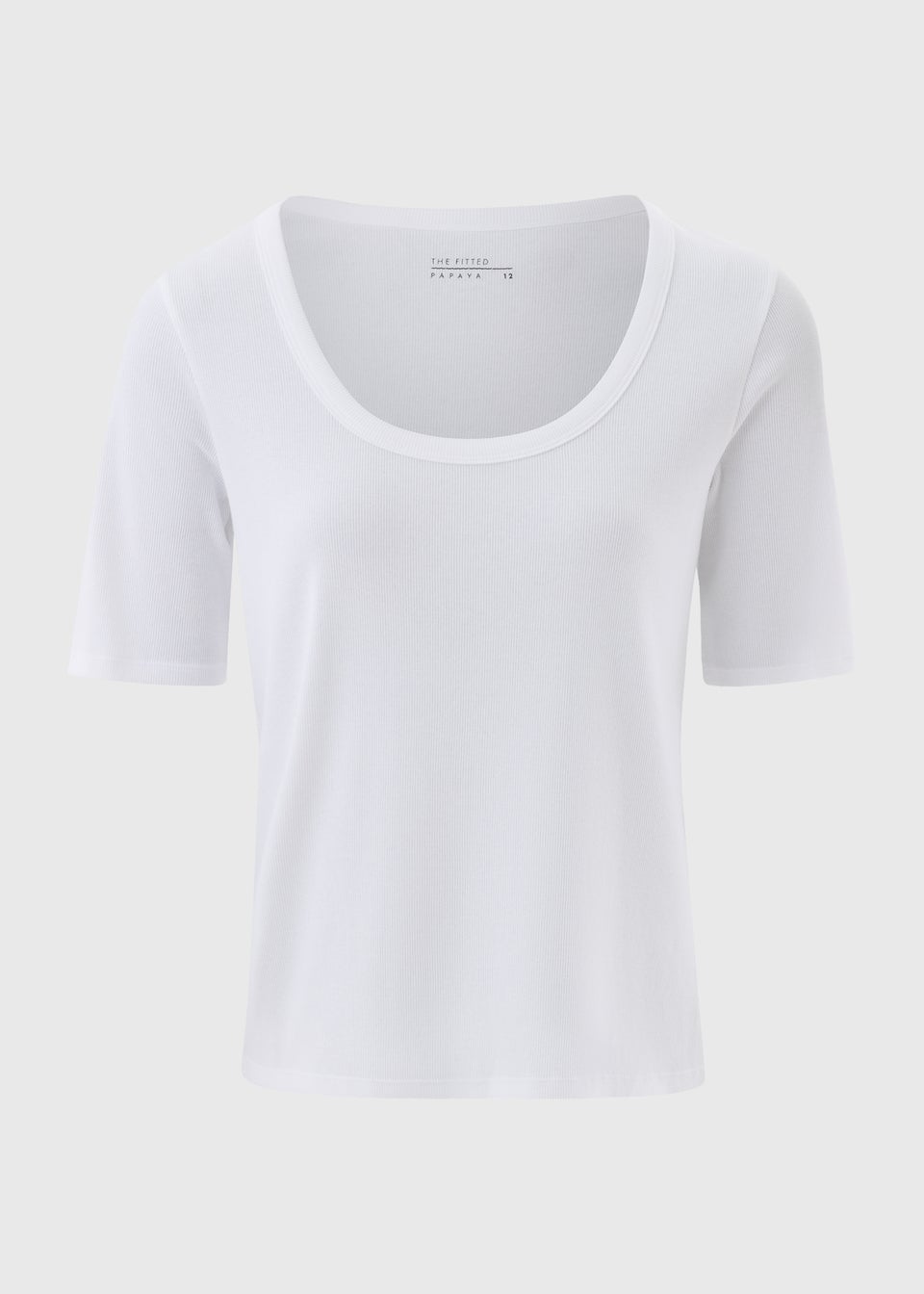 Cream Ribbed Scoop Neck Top