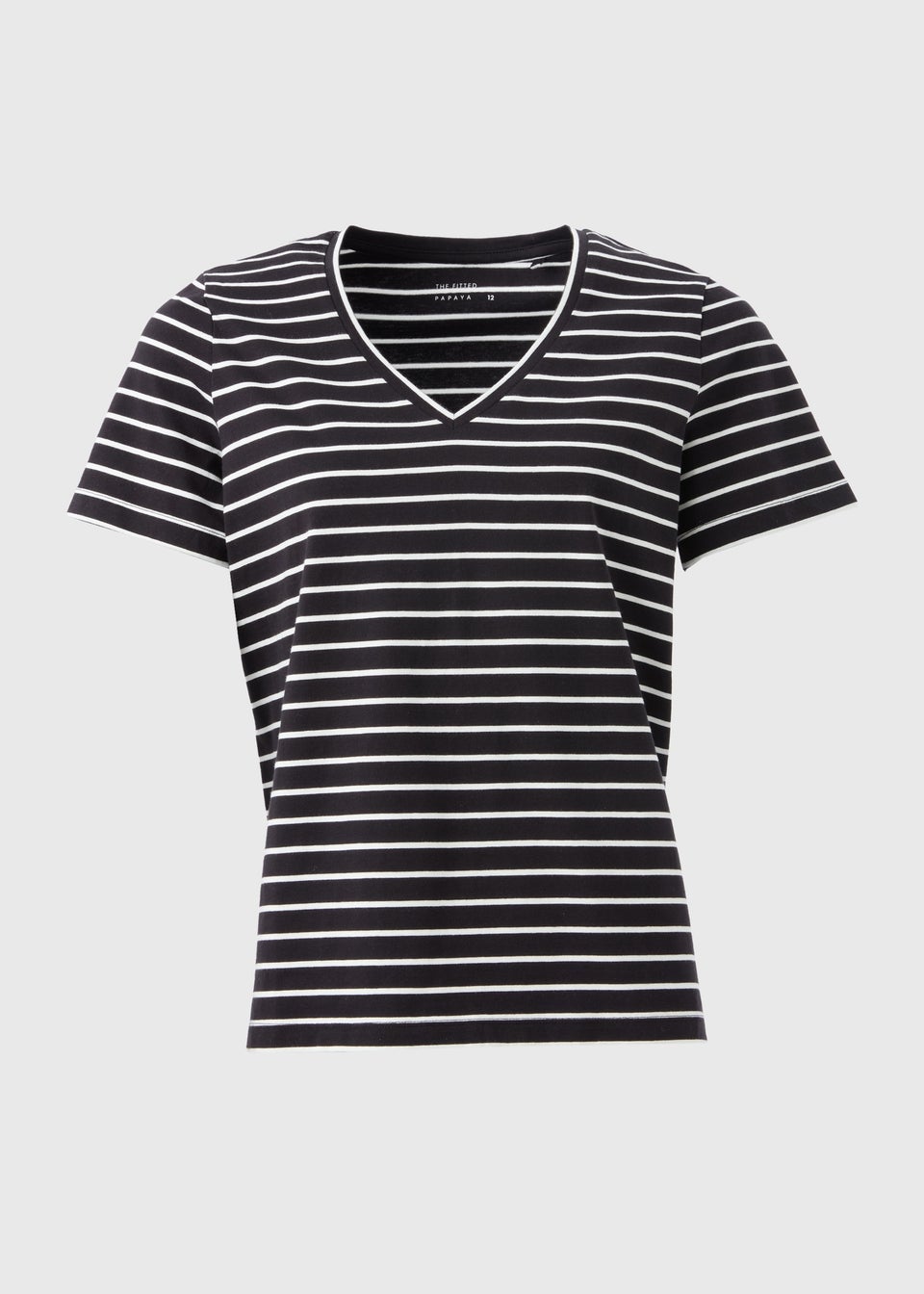 Black Stripe V-Neck T-Shirt