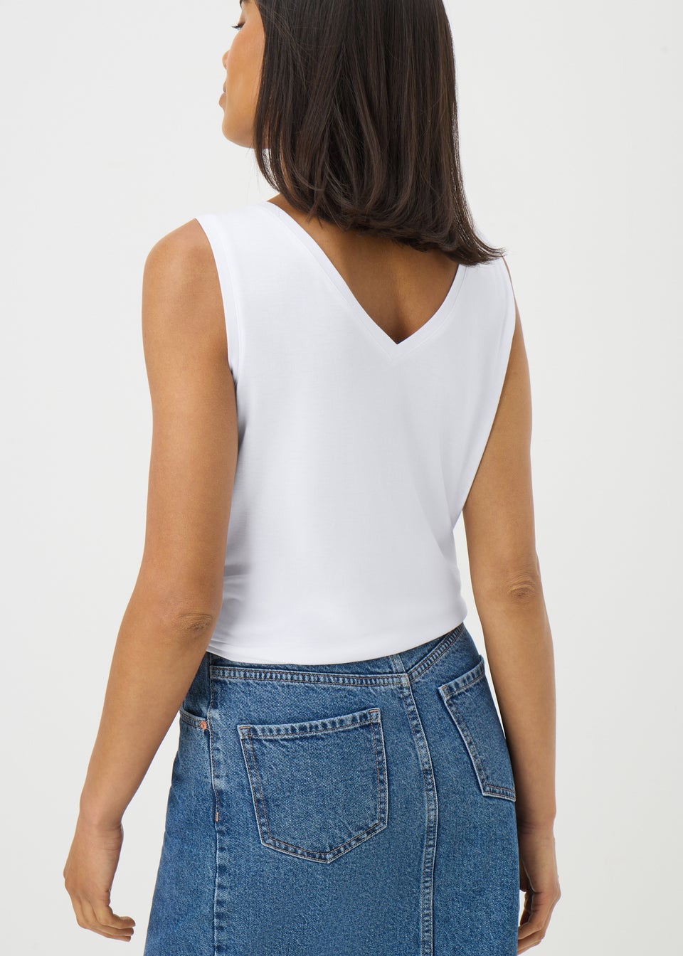 White V-Neck Vest Top