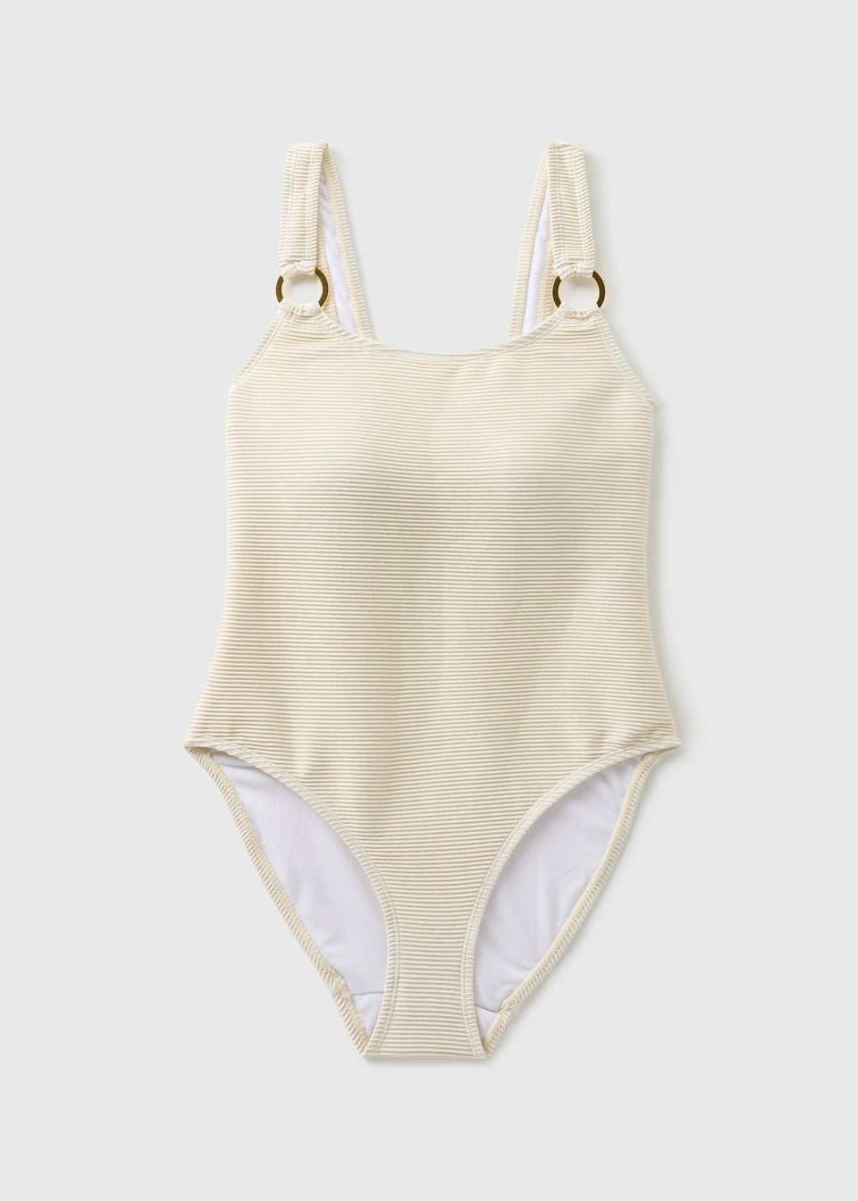 Cream Textured Sparkle Swimsuit