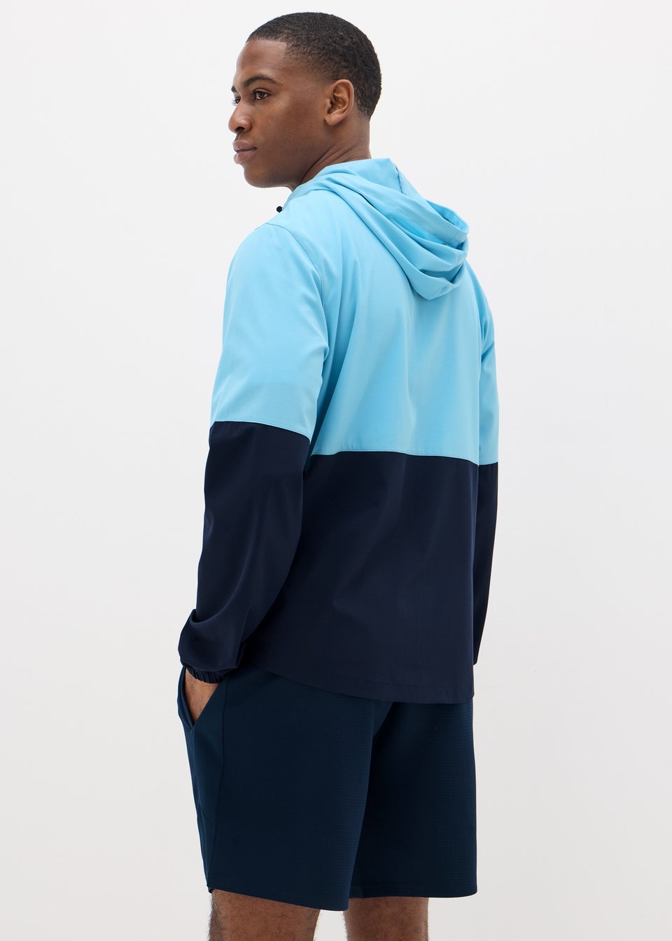 Souluxe Blue Block Zip Thru Hoodie