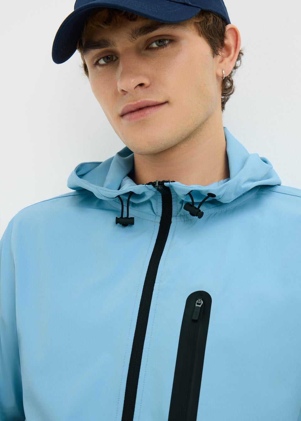 Souluxe Blue Block Zip Thru Hoodie
