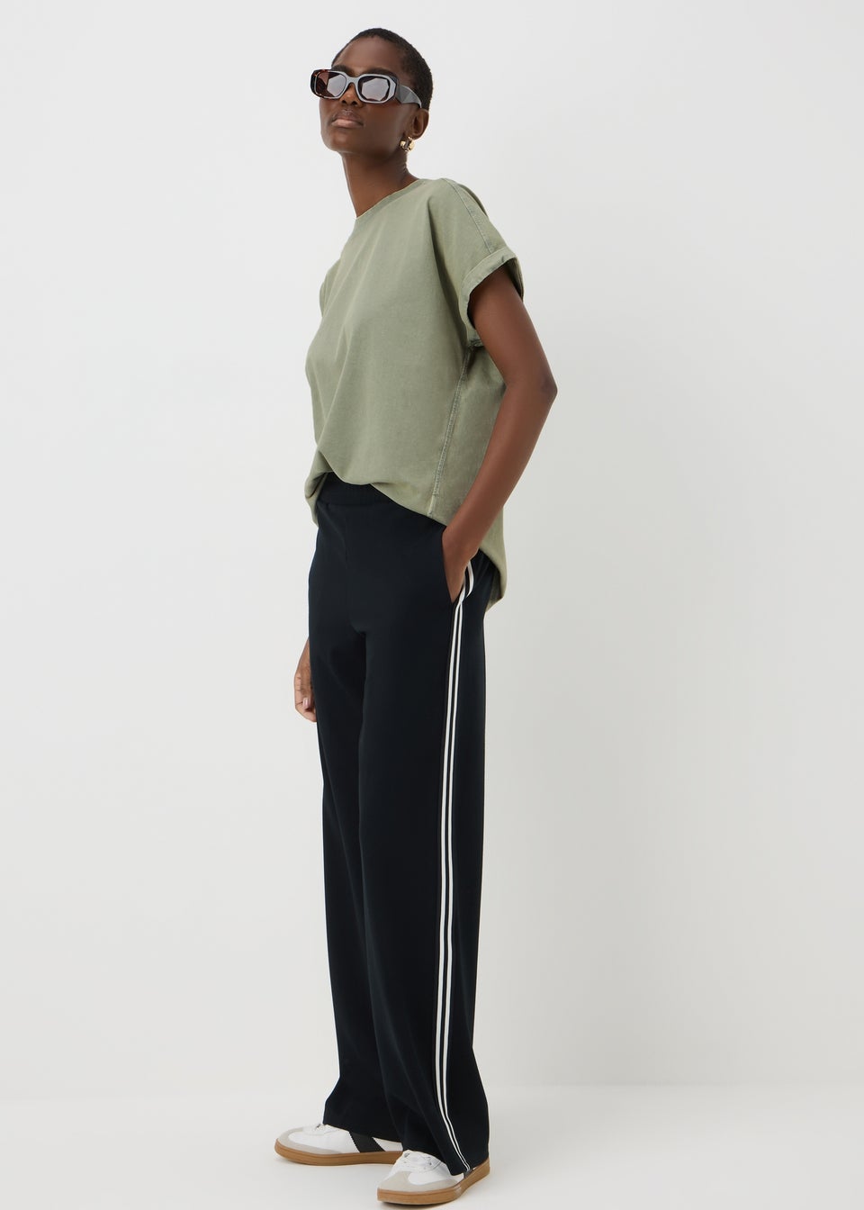 Green Acid Wash Longline T-Shirt
