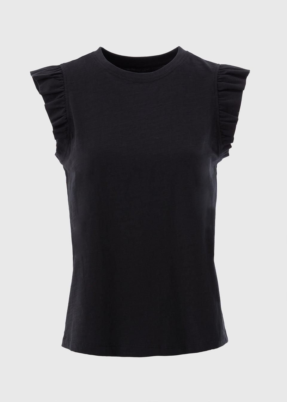 Black Ruffle Vest Top