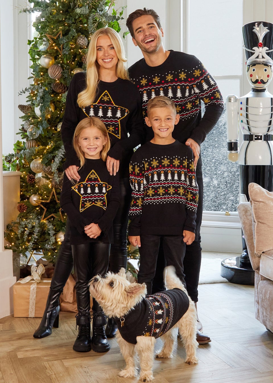 Threadbare Black Elp Fairisle Knitted Christmas Jumper