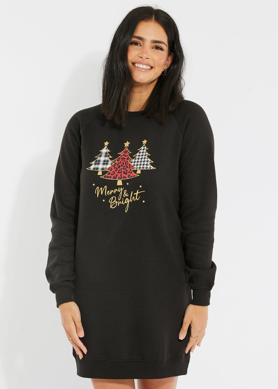 Black christmas sweater dress clearance