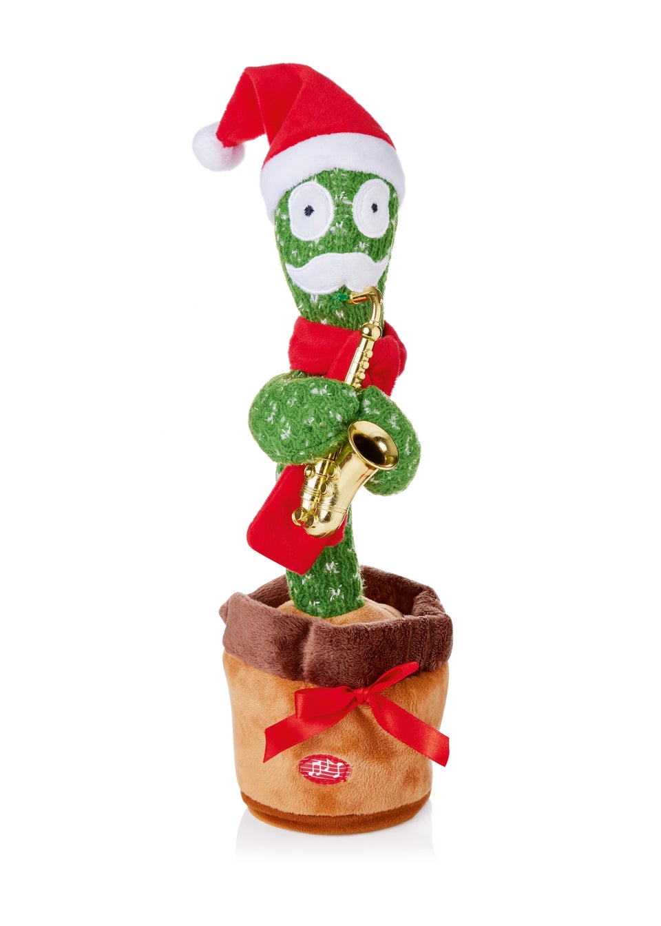 Premier Decorations Battery Operated Dancing and Singing Cactus with Saxophone 35cm