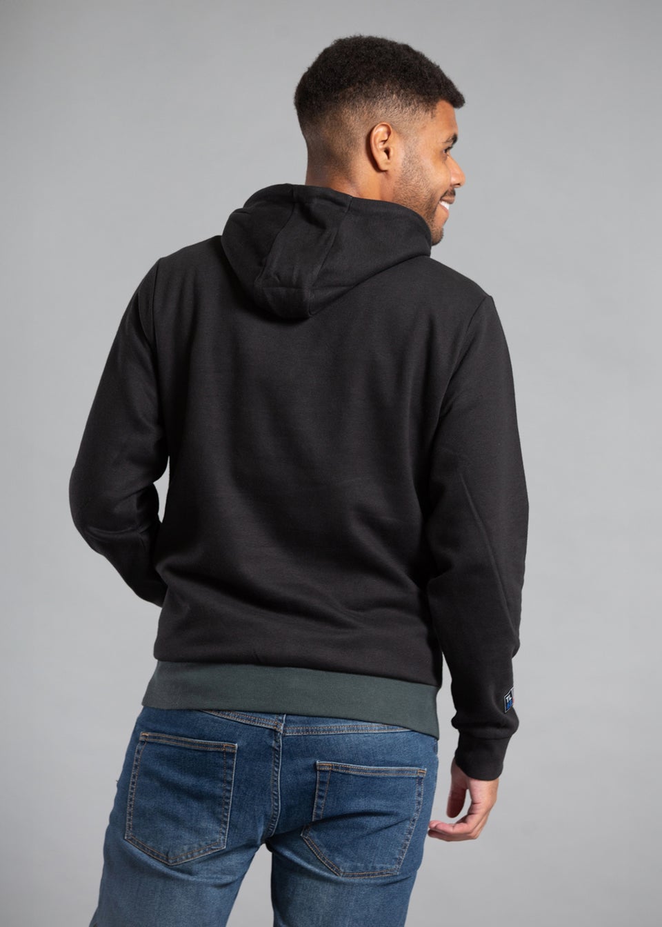 Tokyo Laundry Black Cotton Blend Colourblock Two Tone Hoody